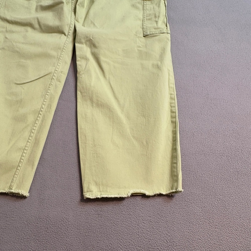 Hollister Women's Large Green Cargo Pants Ultra High Rise Raw Hem Cotton Blend - Picture 5 of 12
